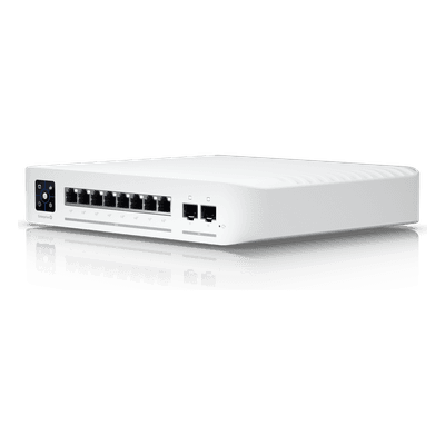 Switch Capa 3 / 8 Puertos 2.5G PoE+ / 2 Puertos SFP+ 10G / 120W PoE / Pantalla LCM 1.3" / 40 Gbps USW-ENTERPRISE-8-POE UBIQUITI