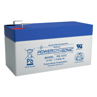 Batería de Respaldo AGM/VRLA / 12V / 1.4Ah / Terminales F1 / 5 Años Vida Útil / UL Reconocida PS-1212-F1 POWER SONIC