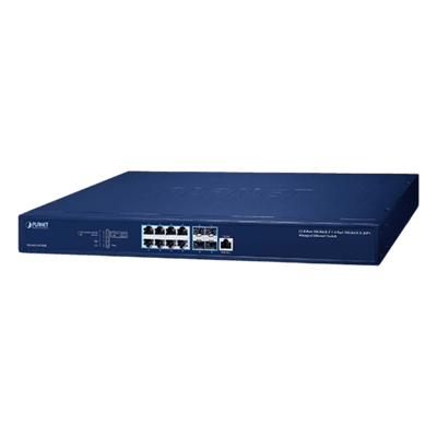 Switch Administrable Capa 3 / 8 Puertos 10GBASE-T RJ45 / 4 Puertos 10GBASE-X SFP+ / Switch Fabric 240 Gbps / Enrutamiento IPv4/IPv6 / QoS 8 Colas XGS-6311-8T4XR PLANET