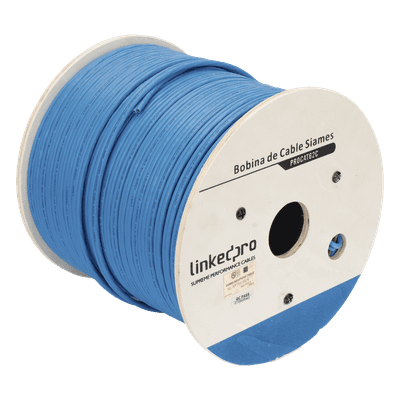 Bobina de Cable Siamés Cat6 UTP / 100% Cobre / 2 Conductores 18 AWG / 152 Metros (500 Pies) / Exterior UV-Rated / 250 MHz PROCAT62C LINKEDPRO BY EPCOM