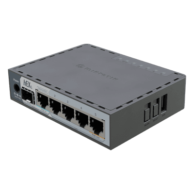 Router / 5 Puertos Gigabit Ethernet / Puerto SFP 2.5G / Dual-Core ARM 950 MHz / 512 MB RAM / PoE-In y PoE-Out / Montaje en Pared E60IUGS MIKROTIK