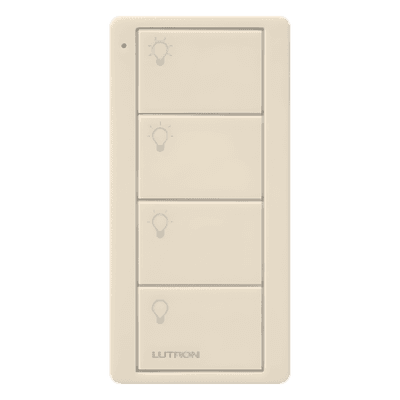 Control Pico / 4 botones / inalámbrico a pilas / RF Clear Connect 431-437 MHz / Gloss Light Almond / Caseta, RadioRA 2, HomeWorks QS PJ24BLAL31P LUTRON ELECTRONICS