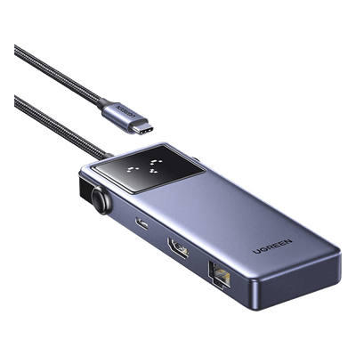 Hub USB-C 7 en 1 / HDMI 4K 60Hz / 2x USB-A 3.0 + USB-C 3.0 + USB-A 2.0 / Gigabit Ethernet / PD 100W / Cable 20 cm (0.66 ft) 45155 UGREEN