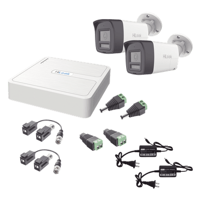 Kit de Videovigilancia TurboHD / DVR 4 Canales / 2 Cámaras Bala 2 Megapixel / Dual Light 20 m (65.6 ft) + IR 30 m (98.4 ft) / Audio Bidireccional / Exterior IP67