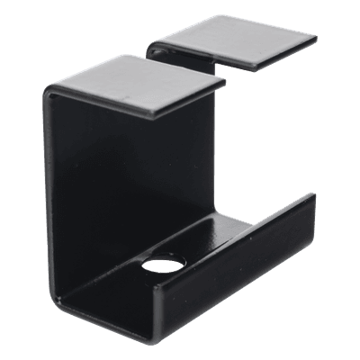 Grapa de Suspensión para Escalera Tubular / 1.5" de Peralte / 12" de Ancho / Acero al Carbón / Recubrimiento Epóxico Negro CH-GSTB-EP CHAROFIL