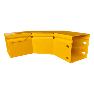 Curva Horizontal para Fibra Óptica / 90° / Aluminio 4" x 4" / Radio 8" / Epóxico Amarillo