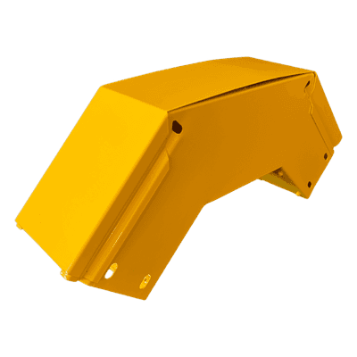 Curva Vertical Exterior / 90° / Aluminio 4" x 4" / Radio 8" / Epóxico Amarillo / IP para Exteriores