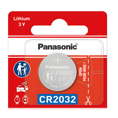 Batería de Litio / 3 V / 225 mAh / No Recargable / -30°C a +60°C / 20 x 3.2 mm CR2032PM PANASONIC
