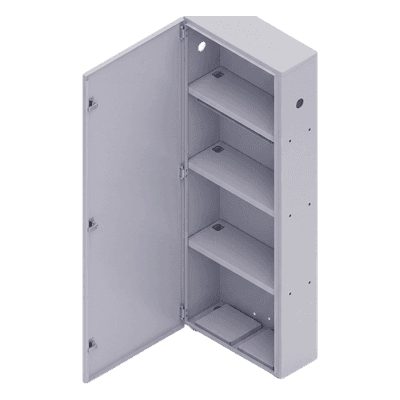 Gabinete para Baterías / Acero Galvanizado / 4 Unidades / Montaje en Poste / Exterior / 1050 mm (3.44 ft) de Altura GBP04 EPCOM INDUSTRIAL
