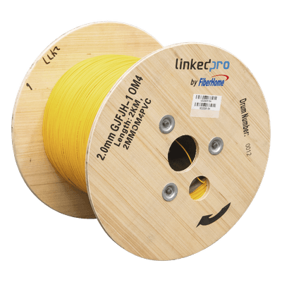 Cable de Fibra Óptica Multimodo / OM4 / Simplex / Tight Buffer 0.9 mm / Diámetro 2.0 mm / PVC Amarillo / Precio Por Metro