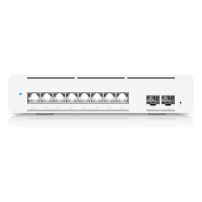 Switch PoE++ Capa 3 / 8 Puertos 10GbE / 2 Puertos SFP+ / PoE 155 W / Etherlighting™ / 200 Gbps USW-PRO-XG-8-POE UBIQUITI