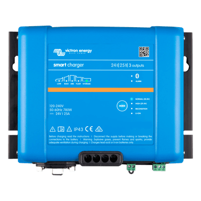 Cargador de Baterías / 24V 25A / 3 Salidas Independientes / IP43 / Carga 6 Etapas / Plomo y Litio PSIP4324/25 VICTRON ENERGY