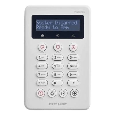 Teclado alfanumérico 2 líneas / Diseño slim / Teclas de armado rápido y emergencia / Tamper integrado / Hasta 8 por sistema VISTAHPKP HONEYWELL HOME RESIDEO