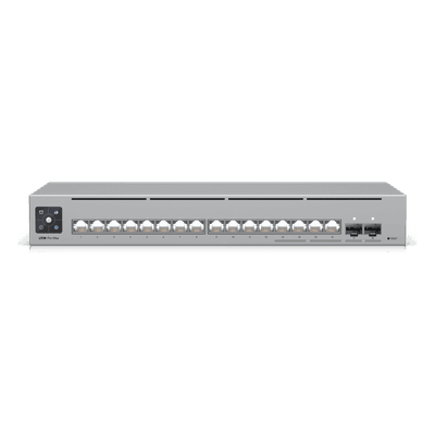 Switch Capa 3 Administrable / 16 Puertos / 4x 2.5 GbE / 12x GbE / 2x SFP+ 10G / EtherLight RGB / Pantalla Táctil 1.3" USW-PRO-MAX-16 UBIQUITI