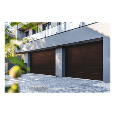 Sección para puerta de Garage / Lisa / Imitación Madera / BLACK WALNUT / Estilo Americana / Compatible GARAGE208B / Panel Calibre 26 / Relleno PU 43mm / Densidad 45 kg/m³ SEC-GAR208B ACCESSPRO