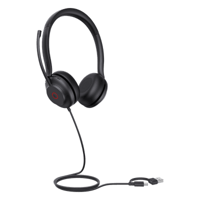 Diadema USB Profesional / Cancelación de Ruido 60% / Altavoz 35 mm / Micrófono Dual / Luz de Ocupado / Diseño Ergonómico UH35-DUAL-TEAMS-USB-C/A YEALINK