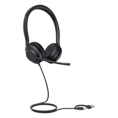 Diadema Alámbrica USB / Cancelación de Ruido 60% / Altavoz 35 mm / USB-C/A Dual / Luz de Ocupado / Brazo Ajustable 300° UH35-DUAL-UC-USB-C/A YEALINK