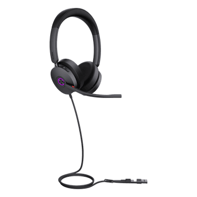 Auriculares UC con Cable / Cancelación de Ruido Activa Híbrida / USB-C con Adaptador USB-A / Certificación Microsoft Teams / 4 Micrófonos / 20 Hz - 20 kHz UH48-DUAL-TEAMS-USB-C/A YEALINK