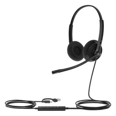 Diadema Alambrica / Dual / USB-C/A / Cancelación Pasiva de Ruido / 110 g / Brazo 320° UH34-LITE-DUAL-UC YEALINK