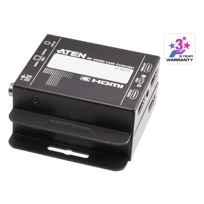 Kit Extensor HDMI | 4K sobre Cat 6 | 4096x2160 @ 30 Hz | Hasta 40 metros Cat 6 | Tecnología PoC | EDID Switch y Copia | Control IR Remoto | Audio Lossless 7.1CH | Metal | Plug and Play VE1821 ATEN
