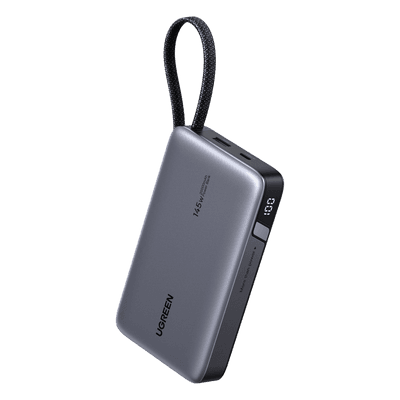 Power Bank / 20000mAh / 72Wh / Carga Rápida 100W PD 3.0 / Salida Múltiple 145W / Cable USB-C Integrado / Compacto 139x80x27 mm 55992B UGREEN