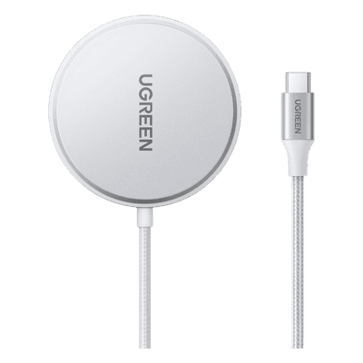 Cargador Inalámbrico Magnético / 15W / Qi 2 Certificado / USB-C 9V 2.2A / Eficiencia 83% / Cable 1.5 m (4.9 ft) / Material PC+ABS+Aluminio