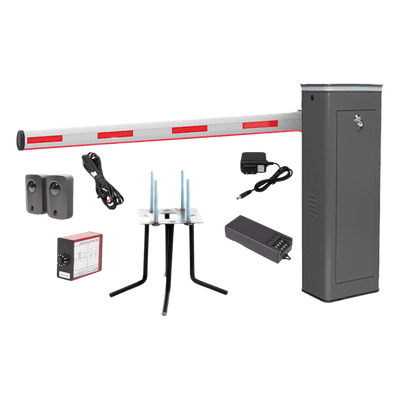 Kit Barrera Vehicular Izquierda / Brazo Iluminado LED 3 m (9.8 ft) / Apertura 1.5 s / 150 Ciclos/Hora / 110V / Semi-Intensivo KIT-XBF-3L-LED ACCESSPRO