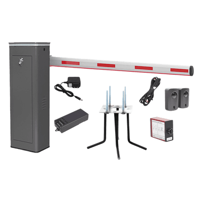 Barrera Vehicular Derecha / Brazo Iluminado 5 m (16.4 ft) / Uso Semi-Intensivo 150 Ciclos/Hora / Encoder / Sensor de Masa / Fotoceldas / 110 V KIT-XBS-3R-LED ACCESSPRO