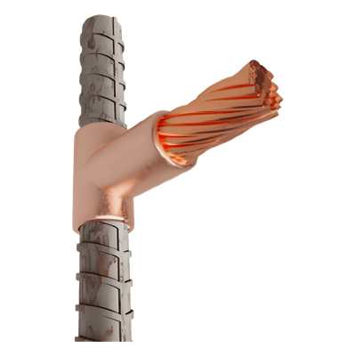 Molde para Soldadura Exotérmica / Cable Horizontal 4/0 a Varilla Vertical 1/2 / Ángulo Recto / Carga 150 TGM-CHVCV-1/2-4/0 TOTAL GROUND