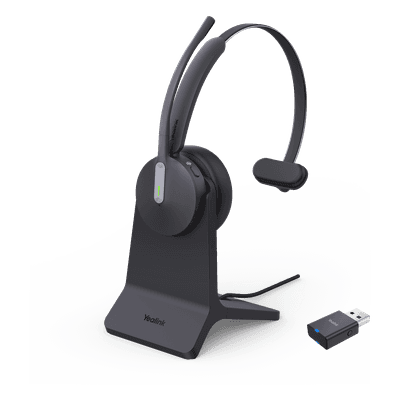 Diadema Inalámbrica / DECT + Bluetooth Híbrido / Mono / Alcance 150 m (492 pies) / 32 h Autonomía / Certificación Teams / Busylight WH64-HYBRID-MONO-TEAMS YEALINK