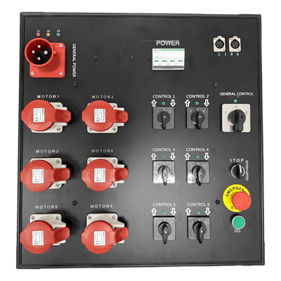 Controlador de Polipastos Eléctricos / 6 Canales / Trifásico 110V AC 60Hz / Control Directo / Chasis Metálico Touring-Grade YSCM06 SHINESTAGE