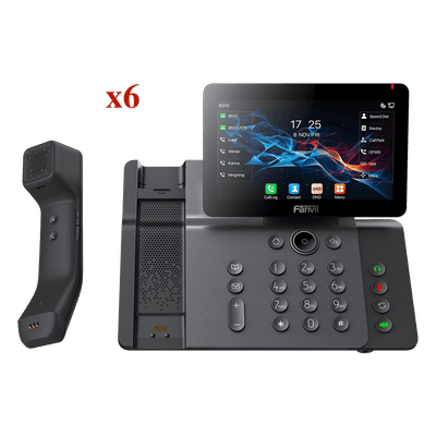 Teléfono IP Empresarial / Pantalla Táctil IPS 7' / Wi-Fi 6 Dual-Band / Bluetooth 5.4 / Micrófono Inalámbrico / 20 Líneas SIP / Videollamadas HD 1080p