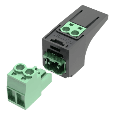 Conector Eléctrico Mini-Com / Compatible 26-12 AWG / Cable FMPS / Diseño Compacto / Color Verde