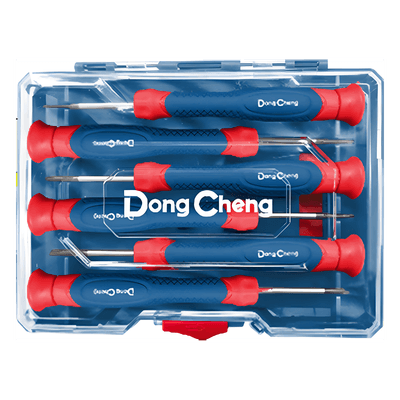 Juego de Desarmadores de Precisión / 6 Piezas / Puntas Planas y Phillips / Mangos Ergonómicos Antideslizantes / Acero CR-V / Estuche Organizador DNG-H01 DONGCHENG