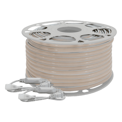 Manguera LED Luminosa / Resina Transparente IP65 / 50 m / 110V CA 4.2 A / 500 W / 6500 K / 164 pies / Corte cada 100 cm