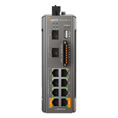 Switch PoE Industrial / 8 Puertos Gigabit PoE / 2 Puertos SFP 2.5 Gbps / 240W Presupuesto PoE / 26 Gbps Capacidad de Conmutación / -40 ℃~75 ℃ / DIN-Rail, Pared, Escritorio SP3010FML2(V3) WI-TEK