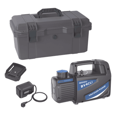 Bomba de Vacío Inalámbrica / 18V Ion-Litio / Vacío Total 160 microns / Caudal 4 CFM (114 L/min) / Capacidad Aceite 330 ml / Peso 4.5 kg / 14.8 ft / Compatible AEG-RIDGID-Milwaukee / Autonomía 45-60 min KB-V4 EPCOM