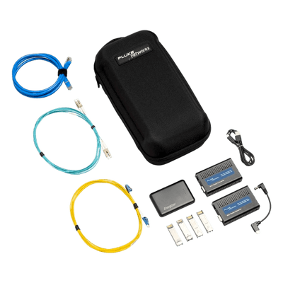Kit de Prueba de Fibra Óptica / 1 Gb/s y 10 Gb/s / Diagnóstico de Switch y Ping / Detector de Luz y Polaridad / Compatible con LinkIQ FMC-10G FLUKE NETWORKS