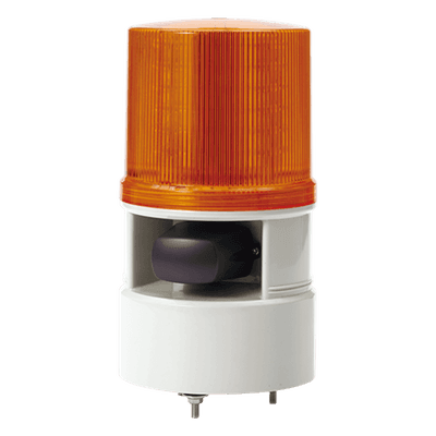 Baliza Indicadora Industrial / LED Ámbar / Sirena 105 dB / 5 Tonos / 4 Patrones / 12-24 VCD / IP Resistente a Vibraciones S125DML-WS-012024-A QLIGHT