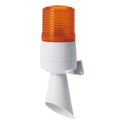 Luz de Señal Industrial / LED Ámbar / Fijo e Intermitente / Buzzer 95 dB / 110 VCA / IP54 S60ADL-110-A QLIGHT