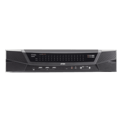 Switch KVM over IP / 64 Puertos / Full HD 1920x1200 / Dual NIC Gigabit / Virtual Media USB 2.0 / FIPS 140-2 / Cascada 512 Equipos KN4064VB ATEN