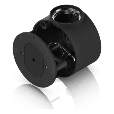 Caja de Conexiones Antimanipulación / Cámaras Dome y Turret / Conduit 3/4" / Montaje Superficie, Poste y Colgante / Aluminio y Policarbonato / Compatible UVC-G5/G6 UACC-CAMERA-CJB-B UBIQUITI