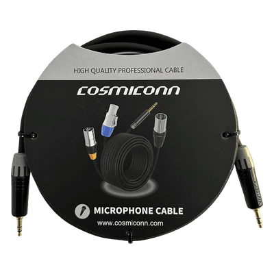 Cable de Audio 3.5mm a 3.5mm / Conectores MTP3C-BG Negros / 2m (6.56 ft) / OFC / Doble Blindaje CMC220AS-TP-TP-2-BG1 COSMICONN