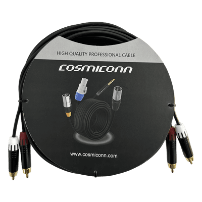 Cable Audio 2 RCA / Conectores Negros / Diferenciador Rojo-Blanco / 5m (16.4 ft) CRC03-2RM-2RM-5-001 COSMICONN