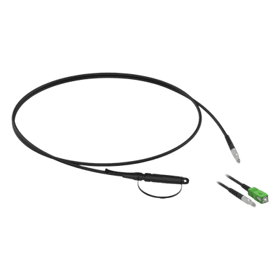 Cable Drop Óptico Preconectorizado / Conectores MH1A y SC/APC / Fibra G.657.B3 3 mm / 200 m (656.2 ft) / Resistencia 500 N / -40°C a +75°C FITODC-MH1A-HSA1-200 FIBERHOME