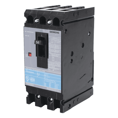 Interruptor Termomagnético / 3 Polos / 50A / 600V CA / Capacidad Interruptiva 25 kA / Gabinete N1 y N3R ED63B050MX SIEMENS