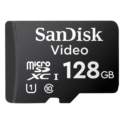 Memoria microSD / 128 GB / Alta Resistencia / Videovigilancia / Clase 10 / 80 MB/s / -25°C a 85°C SDSDQAS4-128G-BP SANDISK