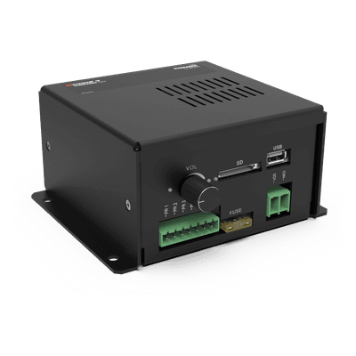 Amplificador de Voz Programable / 5 Mensajes Personalizables / Entrada XLR y Jack 6.3 mm / Salida Balanceada / Ganancia Ajustable / Indicadores LED PRMAMP ECCO