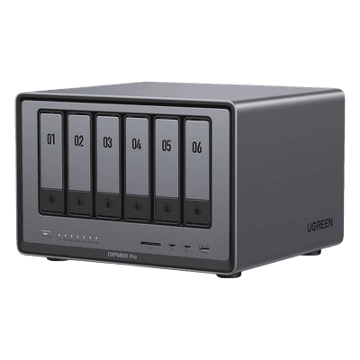 NAS / 6 Bahías + 2 NVMe / Intel i5 / Thunderbolt 4 / 10GbE / DDR5 64GB / HDMI 25898B UGREEN