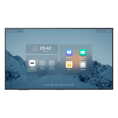 Pantalla Profesional / 65" / 4K UHD IPS / Wi-Fi 6 Dual Band / Bluetooth 5.1 / HDMI 2.0 x3 / Integración MTR MD-65 YEALINK